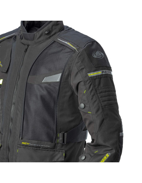 CHAQUETA ADVENTURE 4 ESTACIONES RAINERS Modelo TRIVOR-NF Negro y Flúor