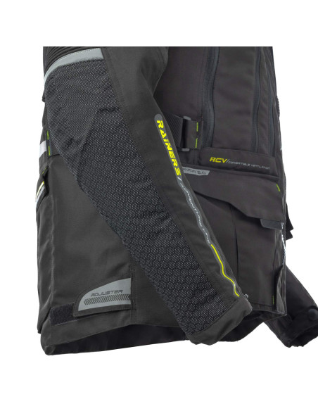 CHAQUETA ADVENTURE 4 ESTACIONES RAINERS Modelo TRIVOR-NF Negro y Flúor