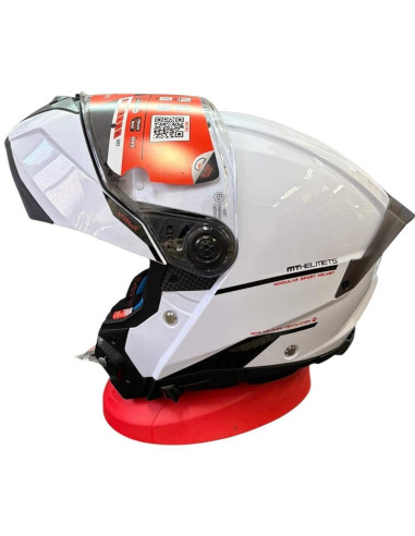 MT HELMETS Casco de Exposición OUTLET MODULAR ATOM 2 Blanco Brillo Talla XL