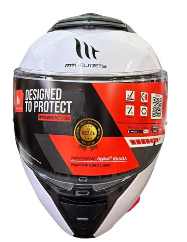 MT HELMETS Casco de Exposición OUTLET MODULAR ATOM 2 Blanco Brillo Talla XL