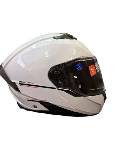 MT HELMETS Casco de Exposición OUTLET MODULAR ATOM 2 Blanco Brillo Talla XL