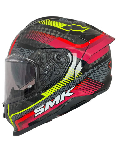 Casco Integral de Moto SMK Titan Carbon Razor GL234 – Fibra de Carbono Decorado Brillo, Ligero, Deportivo, y Visor Antirrayas