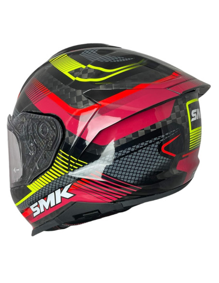 Casco Integral de Moto SMK Titan Carbon Razor GL234 – Fibra de Carbono Decorado Brillo, Ligero, Deportivo, y Visor Antirrayas