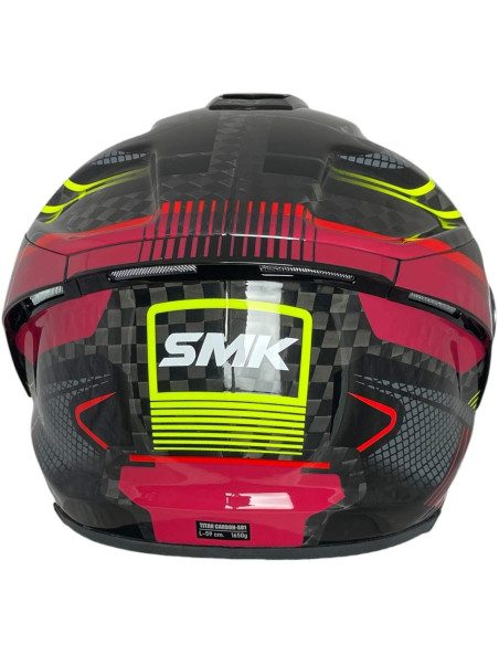 Casco Integral de Moto SMK Titan Carbon Razor GL234 – Fibra de Carbono Decorado Brillo, Ligero, Deportivo, y Visor Antirrayas
