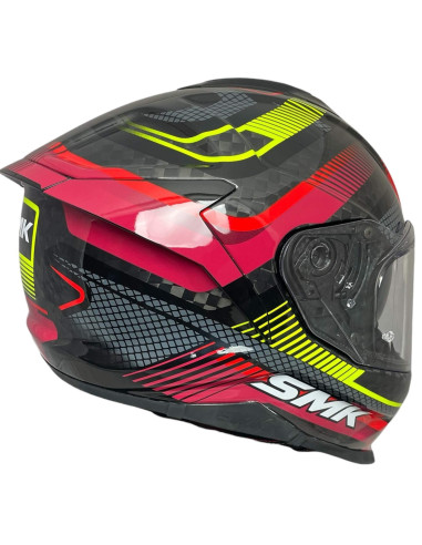 Casco Integral de Moto SMK Titan Carbon Razor GL234 – Fibra de Carbono Decorado Brillo, Ligero, Deportivo, y Visor Antirrayas