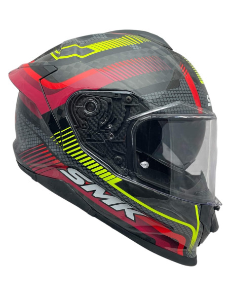 Casco Integral de Moto SMK Titan Carbon Razor GL234 – Fibra de Carbono Decorado Brillo, Ligero, Deportivo, y Visor Antirrayas