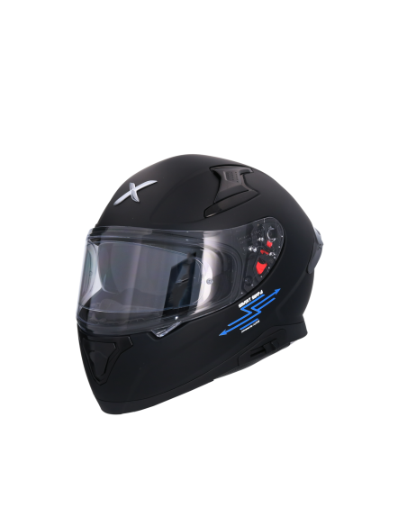 AXOR HELMETS Casco Integral APEX SMART Negro Mate Totalmente Homologado con Intercomunicador Incluido