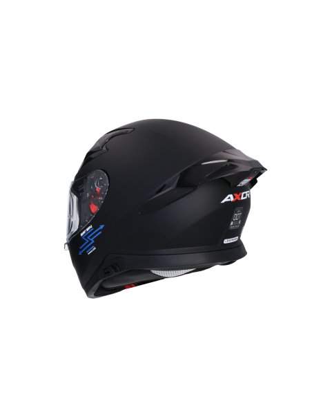 AXOR HELMETS Casco Integral APEX SMART Negro Mate Totalmente Homologado con Intercomunicador Incluido