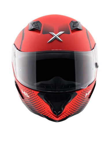 AXOR HELMETS Casco Integral Modelo HUNTER SPEAR Negro Rojo Totalmente Homologado 22.06