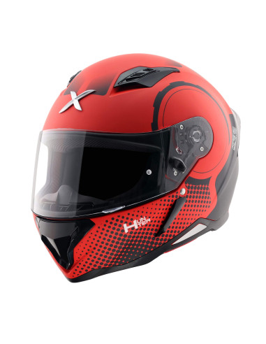 AXOR HELMETS Casco Integral Modelo HUNTER SPEAR Negro Rojo Totalmente Homologado 22.06