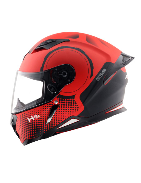 AXOR HELMETS Casco Integral Modelo HUNTER SPEAR Negro Rojo Totalmente Homologado 22.06