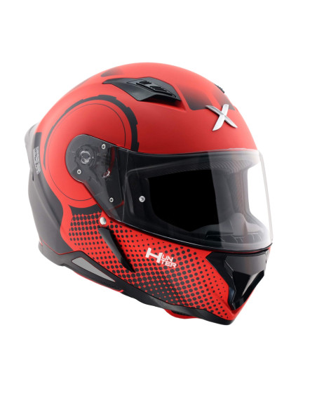 AXOR HELMETS Casco Integral Modelo HUNTER SPEAR Negro Rojo Totalmente Homologado 22.06