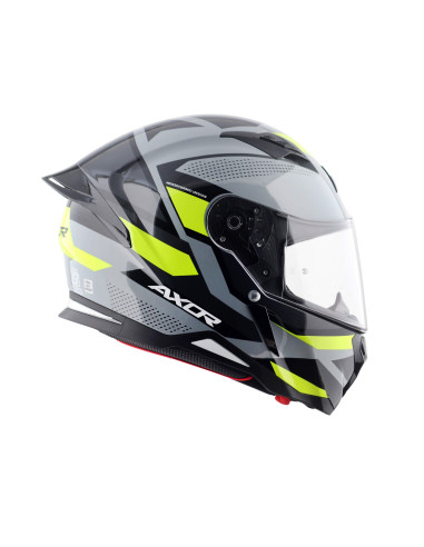 AXOR HELMETS Casco Integral Modelo HUNTER CORNET Negro Mate Amarillo Flúor Totalmente Homologado 22.06