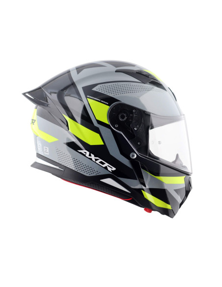 AXOR HELMETS Casco Integral Modelo HUNTER CORNET Negro Mate Amarillo Flúor Totalmente Homologado 22.06