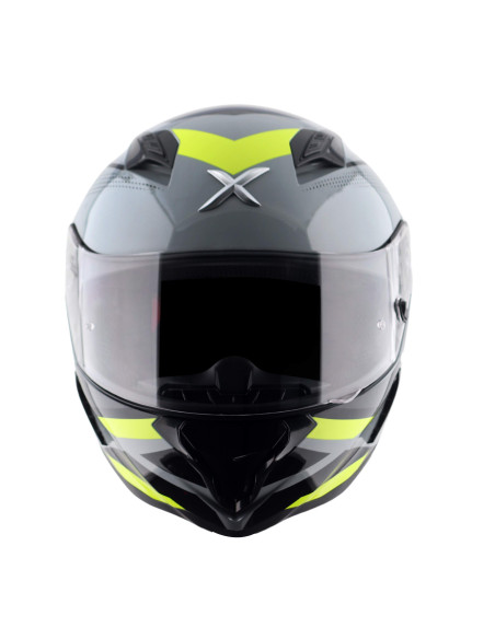 AXOR HELMETS Casco Integral Modelo HUNTER CORNET Negro Mate Amarillo Flúor Totalmente Homologado 22.06