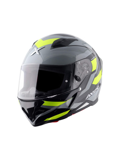 AXOR HELMETS Casco Integral Modelo HUNTER CORNET Negro Mate Amarillo Flúor Totalmente Homologado 22.06