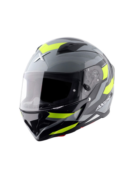 AXOR HELMETS Casco Integral Modelo HUNTER CORNET Negro Mate Amarillo Flúor Totalmente Homologado 22.06
