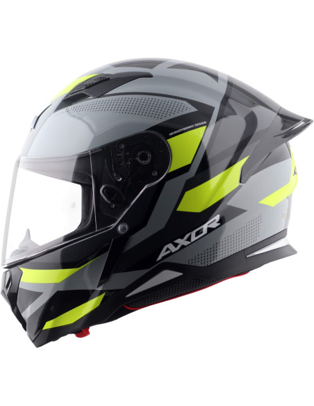 AXOR HELMETS Casco Integral Modelo HUNTER CORNET Negro Mate Amarillo Flúor Totalmente Homologado 22.06