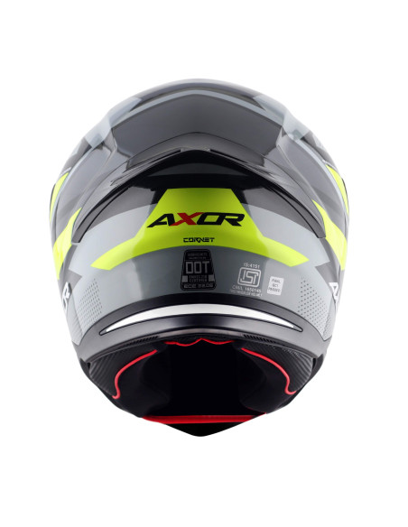 AXOR HELMETS Casco Integral Modelo HUNTER CORNET Negro Mate Amarillo Flúor Totalmente Homologado 22.06