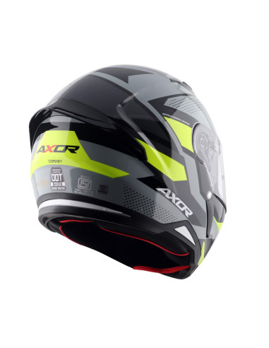 AXOR HELMETS Casco Integral Modelo HUNTER CORNET Negro Mate Amarillo Flúor Totalmente Homologado 22.06