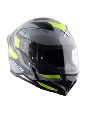 AXOR HELMETS Casco Integral Modelo HUNTER CORNET Negro Mate Amarillo Flúor Totalmente Homologado 22.06