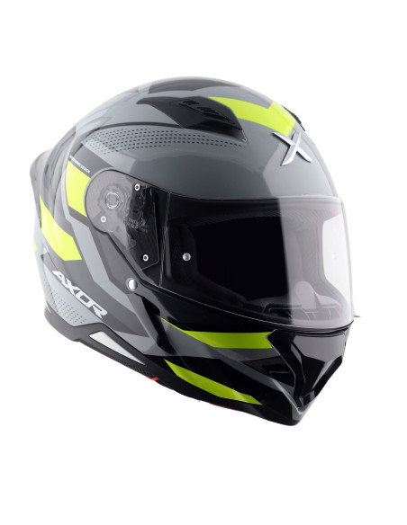 AXOR HELMETS Casco Integral Modelo HUNTER CORNET Negro Mate Amarillo Flúor Totalmente Homologado 22.06