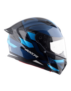 AXOR HELMETS Casco Integral Modelo HUNTER CORNET Negro y Azul Totalmente Homologado 22.06