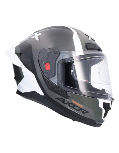 AXOR HELMETS Casco Integral Modelo SABER SPARK Blanco Perla Gris Totalmente Homologado 22.06