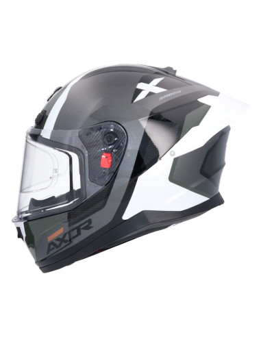 AXOR HELMETS Casco Integral Modelo SABER SPARK Blanco Perla Gris Totalmente Homologado 22.06