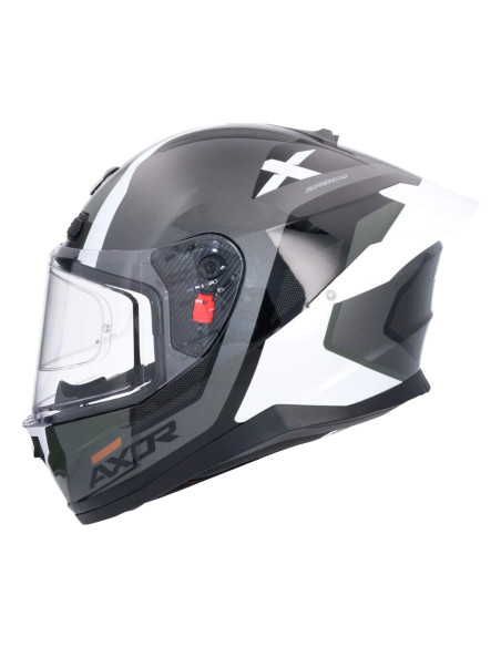 AXOR HELMETS Casco Integral Modelo SABER SPARK Blanco Perla Gris Totalmente Homologado 22.06