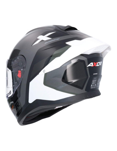 AXOR HELMETS Casco Integral Modelo SABER SPARK Blanco Perla Gris Totalmente Homologado 22.06