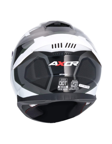 AXOR HELMETS Casco Integral Modelo SABER SPARK Blanco Perla Gris Totalmente Homologado 22.06