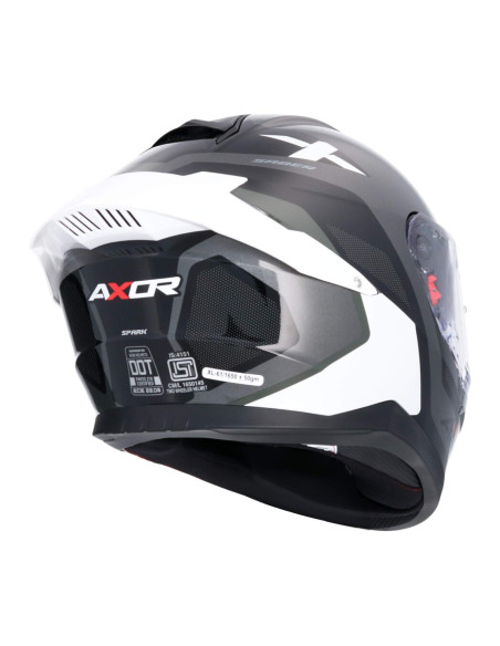AXOR HELMETS Casco Integral Modelo SABER SPARK Blanco Perla Gris Totalmente Homologado 22.06