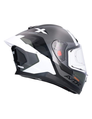 AXOR HELMETS Casco Integral Modelo SABER SPARK Blanco Perla Gris Totalmente Homologado 22.06