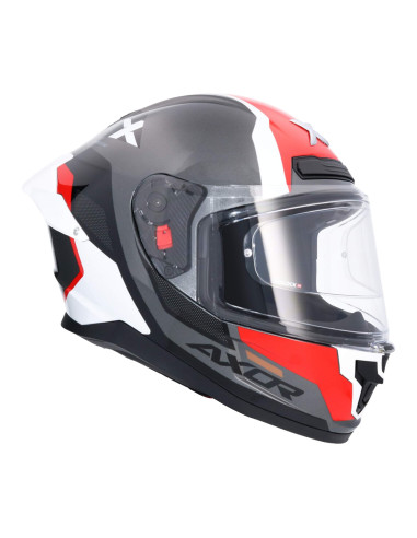 AXOR HELMETS Casco Integral Modelo SABER SPARK Negro Rojo Totalmente Homologado 22.06