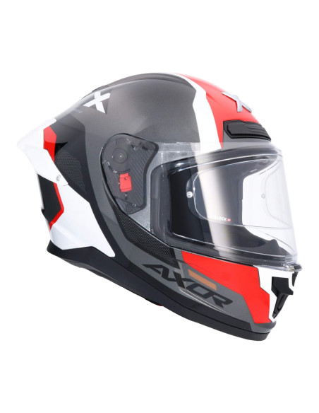 AXOR HELMETS Casco Integral Modelo SABER SPARK Negro Rojo Totalmente Homologado 22.06