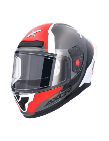 AXOR HELMETS Casco Integral Modelo SABER SPARK Negro Rojo Totalmente Homologado 22.06