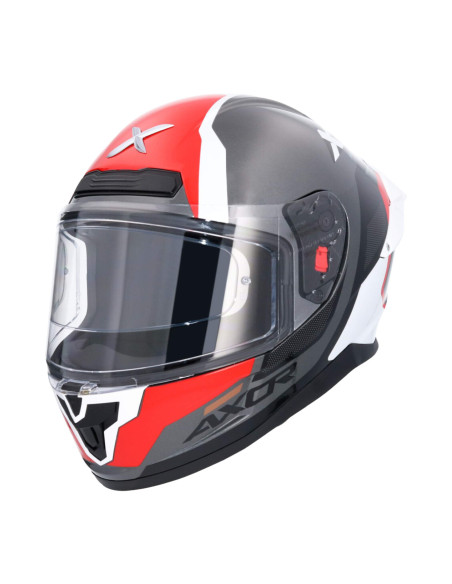 AXOR HELMETS Casco Integral Modelo SABER SPARK Negro Rojo Totalmente Homologado 22.06