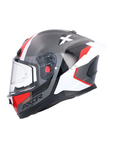 AXOR HELMETS Casco Integral Modelo SABER SPARK Negro Rojo Totalmente Homologado 22.06