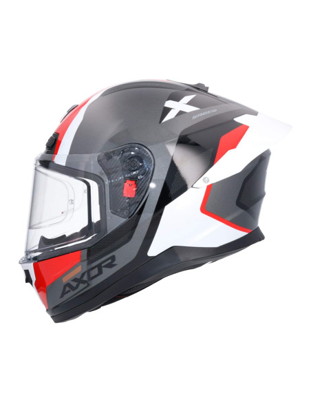 AXOR HELMETS Casco Integral Modelo SABER SPARK Negro Rojo Totalmente Homologado 22.06