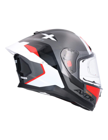 AXOR HELMETS Casco Integral Modelo SABER SPARK Negro Rojo Totalmente Homologado 22.06