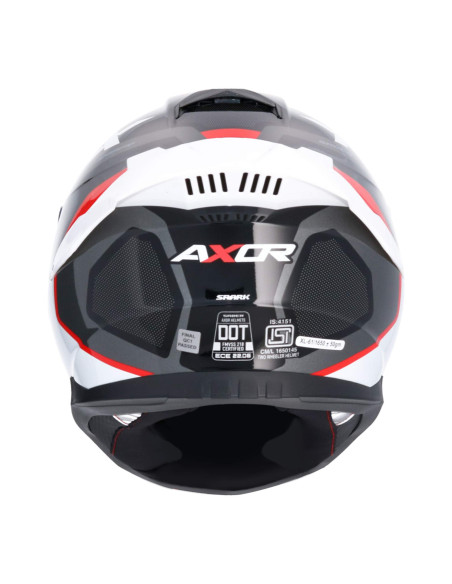 AXOR HELMETS Casco Integral Modelo SABER SPARK Negro Rojo Totalmente Homologado 22.06