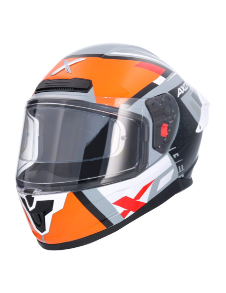 AXOR HELMETS Casco Integral Modelo SABER X SPORTS Negro Naranja Flúor Totalmente Homologado 22.06