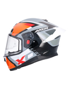 AXOR HELMETS Casco Integral Modelo SABER X SPORTS Negro Naranja Flúor Totalmente Homologado 22.06 2
