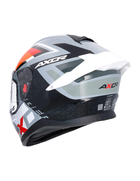 AXOR HELMETS Casco Integral Modelo SABER X SPORTS Negro Naranja Flúor Totalmente Homologado 22.06