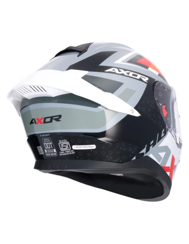 AXOR HELMETS Casco Integral Modelo SABER X SPORTS Negro Naranja Flúor Totalmente Homologado 22.06