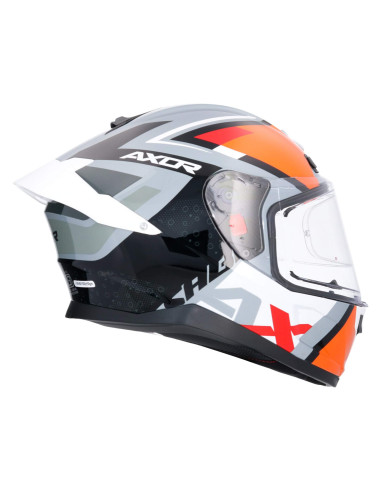 AXOR HELMETS Casco Integral Modelo SABER X SPORTS Negro Naranja Flúor Totalmente Homologado 22.06