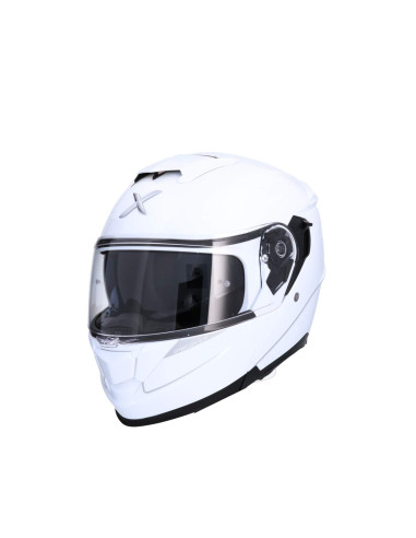 AXOR HELMETS Casco Modular Modelo DISCOVER Monocolor Blanco Perla Totalmente Homologado 22.06