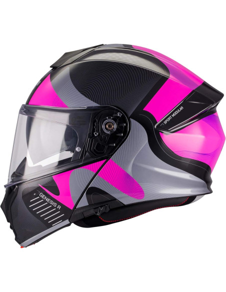 Casco Modular MT Helmet Genesis R SV Lancer B8 Brillo con Visor Solar Integrado 22.06