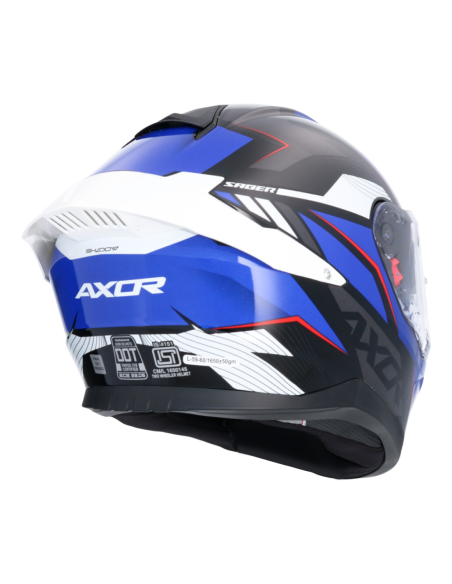 Casco integral AXOR Saber Shadow Negro/Azul | Tecnoescape Bike